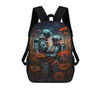 sinyumoney Astronauts in A Field of Flowers Mochila Escolar Infantil Impresa En 3D Para Niños, Mochilas De Viaje, Bolsas Para Libros Para Niños Estudiantes De Primaria 17inch