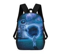 sinyumoney Astronauts with Earth in Garden Mochila Escolar Infantil Impresa En 3D Para Niños, Mochilas De Viaje De Alta Capacidad, Bolsas Para Libros, Mochila Escolar Infantil 17inch