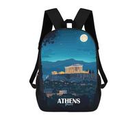 sinyumoney Athens Greece Night Travel Mochilas Para Niños Mochila Escolar Mochila Escolar Impresa En 3D Para Niños Estudiantes De Primaria Y Secundaria 17inch