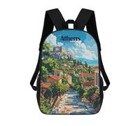 sinyumoney Athens Greece Travel Mochila Escolar Infantil Impresa En 3D Para Niños, Mochila De Viaje De Alta Capacidad, Bolsas Para Libros, Mochila Escolar Infantil 17inch