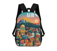 sinyumoney Athens Sunset Mochila Escolar Infantil, Mochilas Impresas En 3D, Mochilas Escolares De Moda Para Niños De Primaria Y Secundaria 17inch