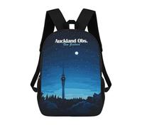 sinyumoney Auckland Sky Tower Night Mochila Escolar Para Niños De 17 Pulgadas, Mochila Informal De Viaje Para Niños Y Niñas, Mochila De Gran Capacidad Para El Día A Día 17inch