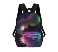 sinyumoney Aurora Beach Night Mochila Infantil Para Niñas Y Niños, Mochila De Día, Escuela Primaria, Perfecta Para La Vuelta Al Cole O Educación Física, Regalos Y Viajes 17inch