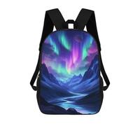 sinyumoney Aurora Borealis Mountain Landscape Mochila Escolar Mochila Para Niñas Y Niños Mochilas De Gran Capacidad Mochilas Ligeras Para Niños Y Estudiantes 17inch