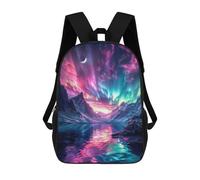 sinyumoney Aurora Borealis Mountain Mochilas Impresas En 3D 17inch Mochila Escolar Infantil Para Exteriores, Mochila Informal De Día, Bolsas De Viaje Informales Para Estudiantes De Secundaria