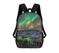 sinyumoney Aurora Borealis Over Icebergs Mochila Escolar Impresa En 3D 17inch Mochilas De Moda Para Niños, Mochilas Escolares Para Niños De Primaria Y Secundaria