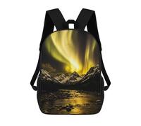 sinyumoney Aurora Borealis over Snowy Mountains Mochila Escolar Mochila Para Niños Impresa En 3D Mochilas Infantiles Para Niños Y Niñas Mochilas Escolares Mochilas De Viaje Para Niños 17inch