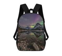 sinyumoney Aurora Borealis Reflections in Lake Mochilas Infantiles Impresas En 3D De 17 Pulgadas. Mochila Escolar Informal Impresa En 3D Para Niños De Primaria Y Secundaria.