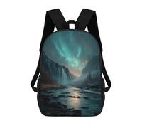 sinyumoney Aurora Borealis Waterfall Scene Mochila Escolar De Moda, Mochila Para Material Escolar, Mochila Impermeable Informal Para Acampar, Aventuras Al Aire Libre Y Viajes Diarios 17inch