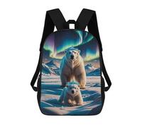 sinyumoney Aurora Crowned Polar Bears Mochila Escolar Para Niños De 17 Pulgadas, Mochila Informal De Viaje Para Niños Y Niñas, Mochila De Gran Capacidad Para El Día A Día 17inch