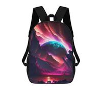 sinyumoney Aurora Glow Planet Mochila Escolar Impermeable Mochila de Viaje Bolsa de Ordenador para Escuela/Trabajo/Viajes, Fantasy Skyline Cosmos, 17"