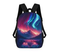 sinyumoney Aurora Mountain Reflections Mochila Infantil, Mochila Escolar Impresa En 3D, Mochila Para Niños Y Niñas, Mochila Escolar Ajustable Para La Escuela Primaria 17inch