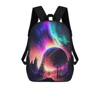 sinyumoney Aurora Sunset Mountain Mochila Con Bolsillo Mochilas Impresas En 3D, Mochilas De Viaje, Mochilas Para Libros, Mochila Escolar Para Niños 17inch