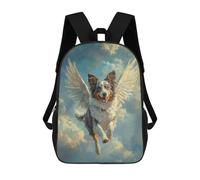 sinyumoney Australian Shepherd Angel Pet Loss Tribute Dog with Wings Mochila Escolar Infantil De Moda Informal Mochilas Infantiles Impresas En 3D Mochila Grande Para Niño 17inch