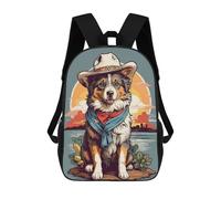sinyumoney Australian Shepherd Cowboy Mochilas Infantiles Escolares Impresas En 3D, Mochilas Para Niños, Mochilas De Viaje Para Niños Y Niñas, Mochilas Escolares Para Niños 17inch