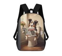 sinyumoney Australian Shepherd Toilet Mochila Escolar Infantil Impresa En 3D Para Niños, Mochila De Viaje De Alta Capacidad, Bolsas Para Libros, Mochila Escolar Infantil 17inch