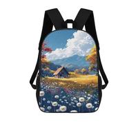 sinyumoney Autumn Cabin in Field Mochila Escolar De 17 Pulgadas Impresa En 3D Mochilas Infantiles Mochila Genial Impresa En 3D Para Niños De Primaria Y Secundaria