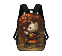 sinyumoney Autumn Cat with Butterfly Mochilas Impresas En 3D Para Niños 17inch Mochilas De Moda Informales Para El Día A Día, Bolsas De Viaje, Mochilas Informales Para Exteriores Para Niños Y Niñas