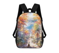 sinyumoney Autumn Cityscape with Cat Mochila Escolar Impresa En 3D 17inch Mochilas De Moda Para Niños, Mochilas Escolares Para Niños De Primaria Y Secundaria