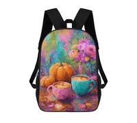 sinyumoney Autumn Coffee Still Life Art Print Mochila Escolar Ligera Para Aeropuerto Y Universidad Para Niñas Y Adolescentes 17inch