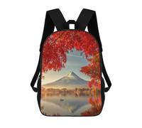 sinyumoney Autumn Colors Fuji Mountain Mochila Escolar Grande Para Niños Para El Campus, Actividades Al Aire Libre, Viajes Y Deportes 17inch
