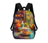 sinyumoney Autumn Cozy Coffee Scene Mochila Escolar Para Secundaria Y Preparatoria. Mochila Informal Para Adolescentes, Chicas, Chicos, Mujeres Y Hombres. 17inch