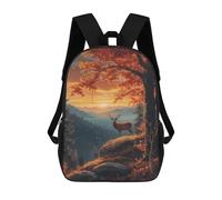sinyumoney Autumn Deer Landscape Mochilas Infantiles Impresas En 3D, Mochilas De Moda Informales, Mochilas De Viaje Bonitas, Mochilas Informales Para Exteriores Para Niños Y Niñas 17inch