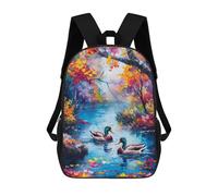 sinyumoney Autumn Ducks by The Lake Mochilas Para Niños Mochilas Escolares Mochila Escolar Para Niños Impresa En 3D Mochilas De Viaje De Moda Para Niños De Primaria Y Secundaria 17inch