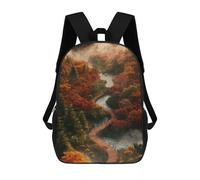 sinyumoney Autumn Forest Path Mochila Escolar Infantil Impresa En 3D 17inch Mochilas Escolares Para Niños, Estilo Casual Y Moderno, Mochilas De Viaje De Alta Capacidad