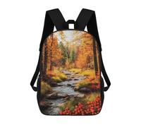 sinyumoney Autumn Forest Stream Scene-1 Mochilas Infantiles Mochila Escolar Impresa En 3D Para Niños Mochilas De Viaje Bolsas Para Libros Para Niños 17inch Mochila Escolar