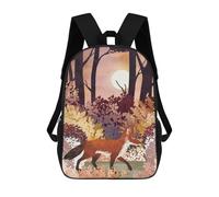 sinyumoney Autumn Fox Forest Mochila Escolar Resistente Al Agua, Mochila Escolar De Negocios Para Niñas, Niños Y Adolescentes 17inch