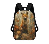 sinyumoney Autumn Fox in Forest-2 Mochila Escolar Infantil De 17 Pulgadas Con Estampado 3D, Mochila Moderna Para Niños, Mochilas De Viaje, Bolsas Para Libros, Mochila Escolar Infantil