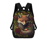sinyumoney Autumn Fox with Berries Mochila Escolar Infantil De 17 Pulgadas, Mochila Escolar Impresa En 3D Para Niños De Primaria Y Secundaria