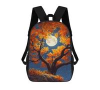 sinyumoney Autumn Moonlit Tree Landscape Mochilas Infantiles Impresas En 3D De 17 Pulgadas. Mochila Escolar Informal Impresa En 3D Para Niños De Primaria Y Secundaria.
