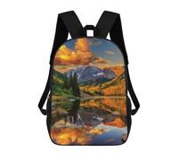 sinyumoney Autumn Mountain Reflections-1 Mochila Escolar De 17 Pulgadas Para Adolescentes, Con Estampado 3D, Ajustable Y Con Bolsillos, Ideal Para Niños, Niñas Y Estudiantes.