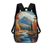 sinyumoney Autumn Mountain River Mochila Infantil, Mochila Escolar De Gran Capacidad Para Estudiantes, Mochila Para Libros, Mochila Para Niños, Niñas, Adultos Y Adolescentes 17inch