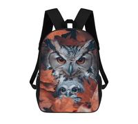 sinyumoney Autumn Owl Family Mochila Escolar Infantil De 17 Pulgadas, Impresa En 3D, Estilo Casual, Para Niños, Ideal Para Viajes, Como Mochila Escolar O Para Llevar Libros.