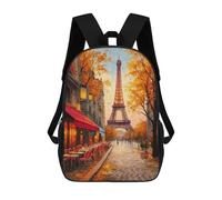 sinyumoney Autumn Paris Street Scene Mochila Escolar Para La Escuela Secundaria, Preparatoria, Universidad Y Viajes Para Niños/niñas/adolescentes 17inch