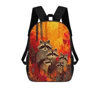 sinyumoney Autumn Raccoon Family Mochila Grande, Ligera E Informal Para El Campus, Actividades Al Aire Libre, Viajes Y Deportes 17inch