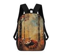 sinyumoney Autumn Red Panda Mochilas Para Niños Mochila Escolar Mochila Escolar Impresa En 3D Mochilas Escolares De Moda Para Niños De Primaria Y Secundaria 17inch