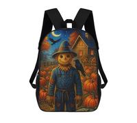 sinyumoney Autumn Scarecrow Pumpkins Crows Mochilas Para Niños Mochila Escolar Mochila Escolar Impresa En 3D Para Niños Estudiantes De Primaria Y Secundaria 17inch