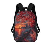 sinyumoney Autumn Sunset in City-2 Mochila Escolar Infantil De 17 Pulgadas Con Estampado 3D De Películas De Anime Para Niños, Mochila De Viaje, Mochila Escolar Infantil