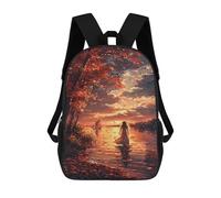 sinyumoney Autumn Sunset Walk Mochila Escolar Para Secundaria, Mochila Informal Para Niñas Y Adolescentes 17inch