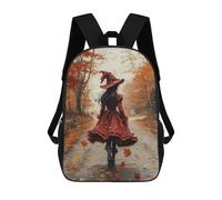 sinyumoney Autumn Witch Walk Mochila Escolar De 17 Pulgadas Impresa En 3D Mochilas Infantiles Mochila Genial Impresa En 3D Para Niños De Primaria Y Secundaria