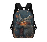 sinyumoney Autumnal Bunny Romance Mochilas Para Niños 17inch Mochila Escolar Mochila Escolar Impresa En 3D Para Niños De Primaria Y Secundaria