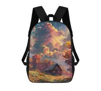 sinyumoney Autumnal Cabin in Fantasy Forest Mochilas Escolares Mochila Escolar Ligera Mochila De Día Mochila Escolar Para La Universidad Para Niños/Niñas/Adolescentes 17inch