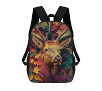 sinyumoney Autumnal Deer Portrait-2 Mochila Escolar Infantil Impresa En 3D 17inch Mochilas De Moda Para Niños De Primaria Y Secundaria