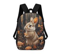 sinyumoney Autumnal Rabbit with Mushrooms Mochila Escolar Mochilas Escolares Para Niñas Y Niños Mochila Con Bolsillo Mochila Escolar De Moda Para Niños 17inch