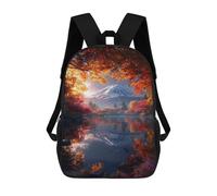 sinyumoney Autumnal Reflections on Fuji Lake Mochilas Para Niños 17inch Mochila Escolar Mochila Escolar Impresa En 3D Para Niños De Primaria Y Secundaria