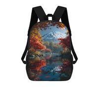 sinyumoney Autumnal Serenity with Snow-Capped Mountain Mochila Escolar Impresa En 3D 17inch Mochila Escolar Infantil Mochilas De Viaje Mochila Informal De Moda Para Niños Y Estudiantes